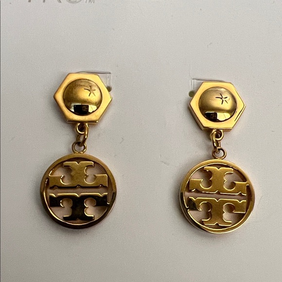 Tory Burch Jewelry - Tory Burch Hexagon Gold Drop Earrings